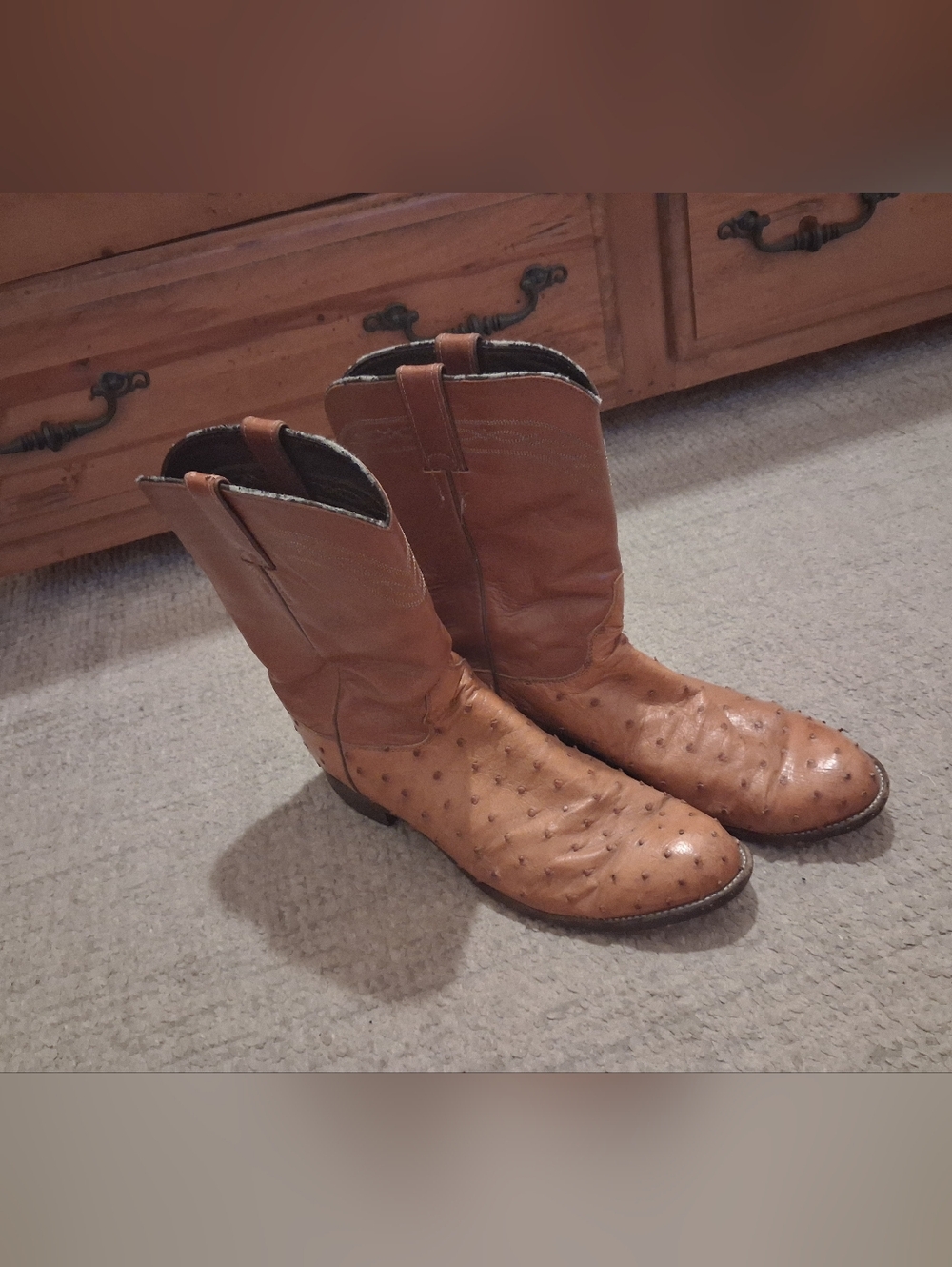 JUSTIN OSTRICH RODEO BOOTS